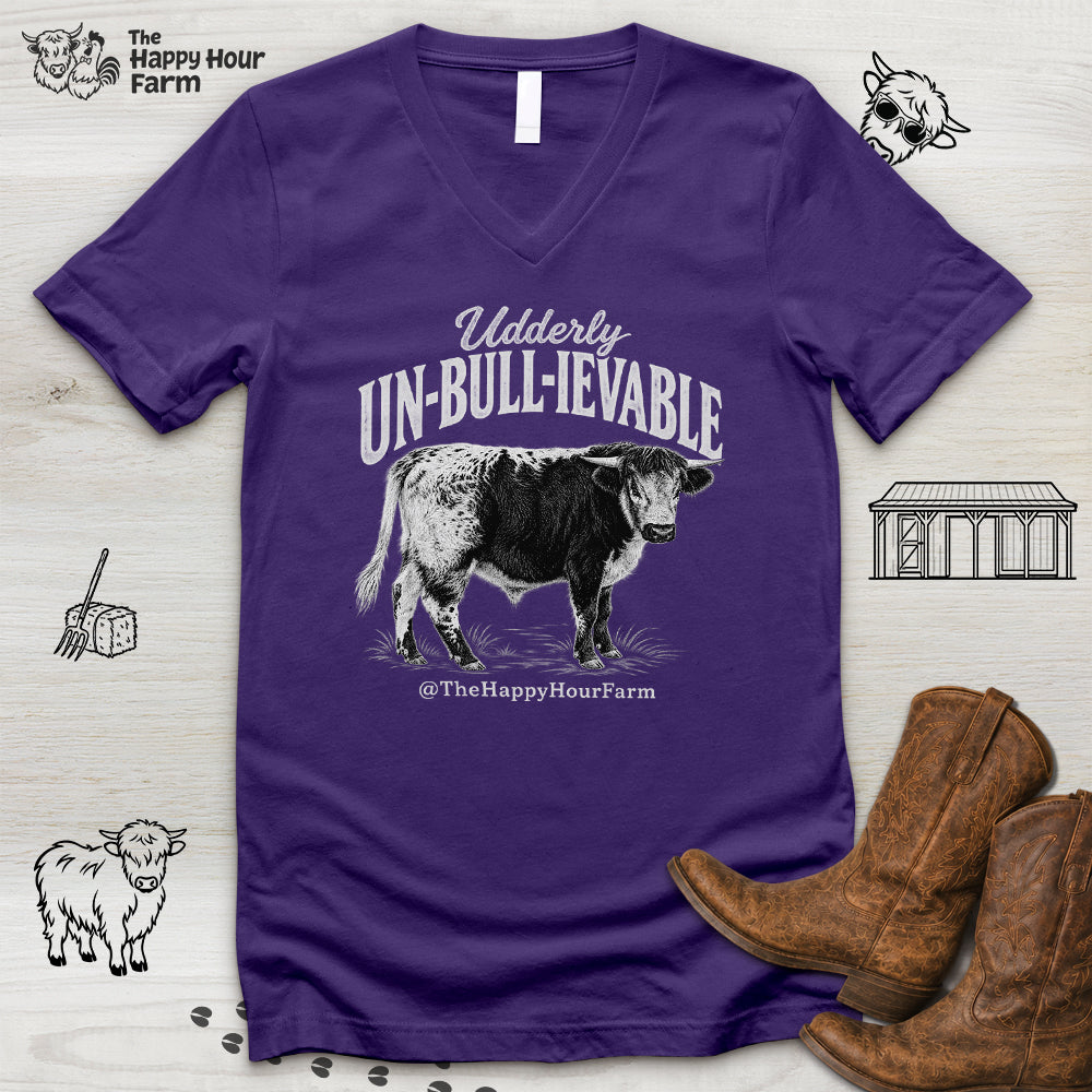 Udderly UN-BULL-IEVABLE V-Neck Tee