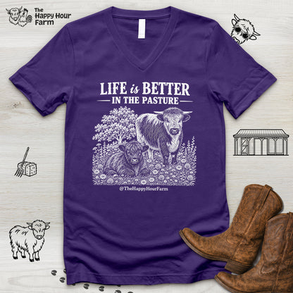Life Is Better in the Pasture V-Neck Tee