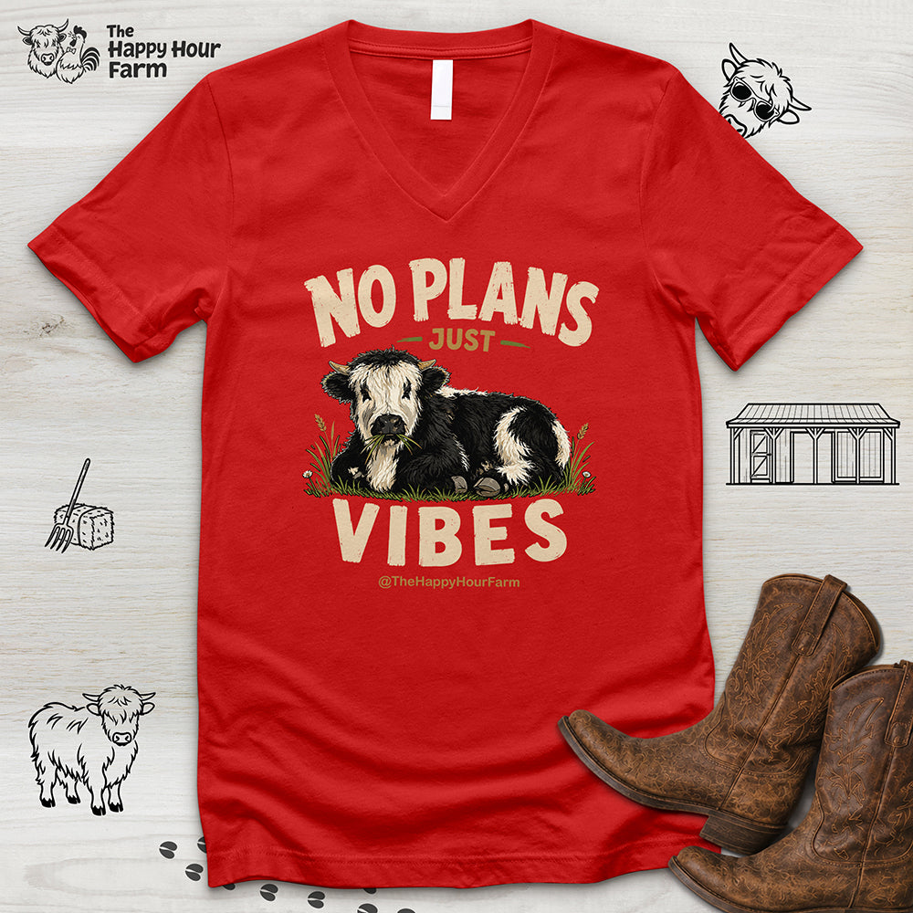 No Plan Just Vibes V-Neck Tee