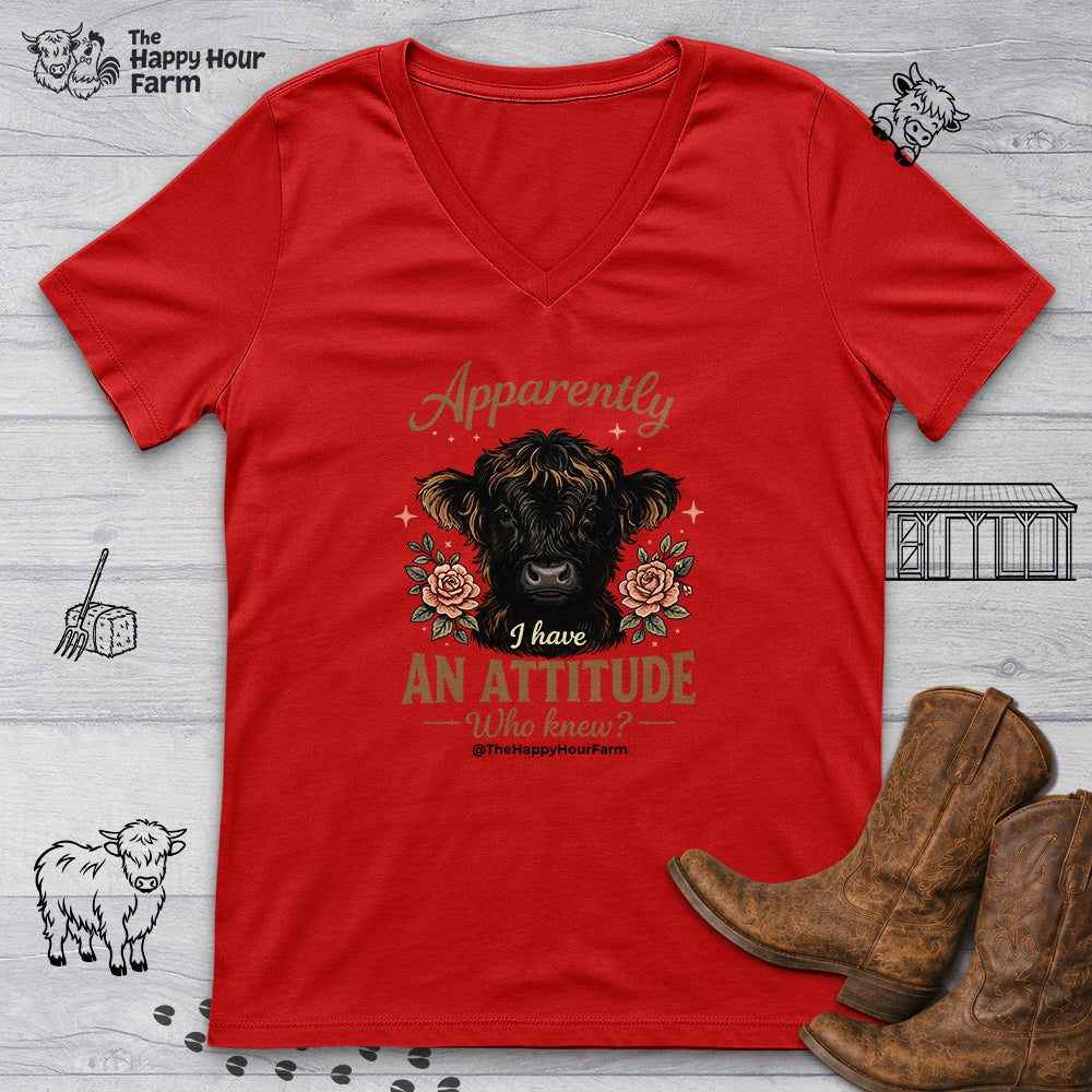 Apparently I Have an Attitude 2 V-Neck Tee