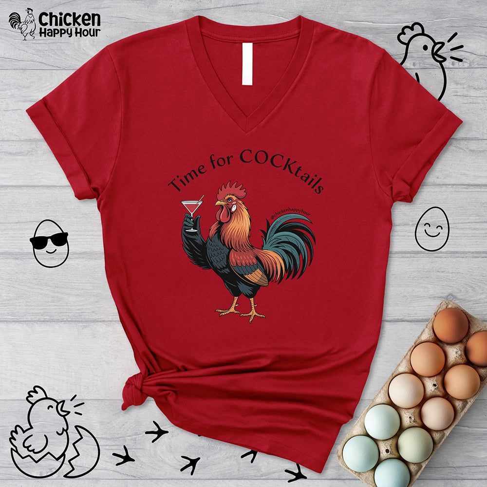 Time for Cocktails V-Neck Tee