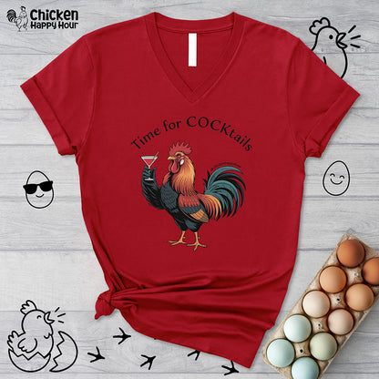 Time for Cocktails V-Neck Tee