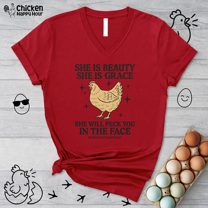 She is Beauty V-Neck Tee