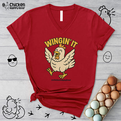 Wingin It V-Neck Tee