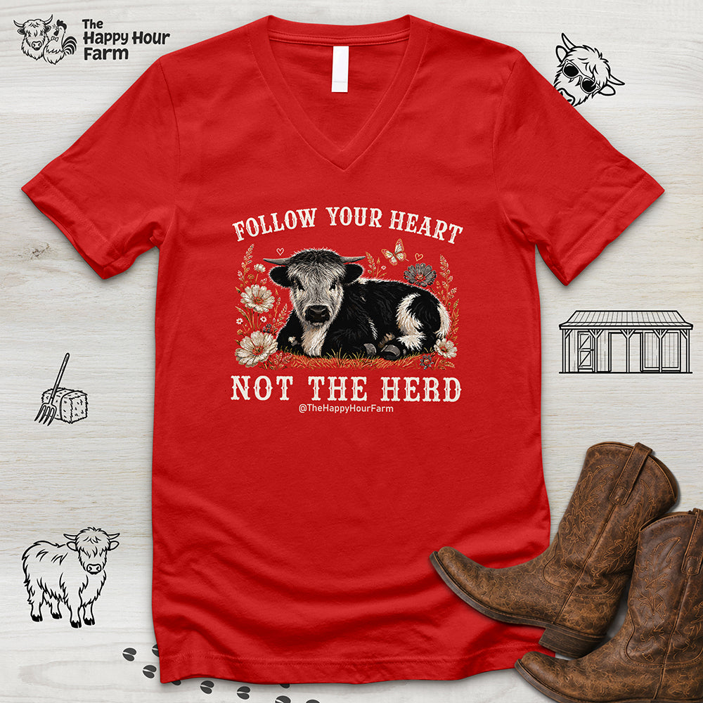 Follow Your Heart Not the Herd V-Neck Tee