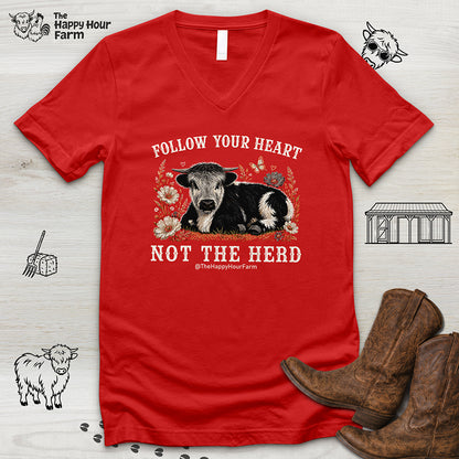 Follow Your Heart Not the Herd V-Neck Tee