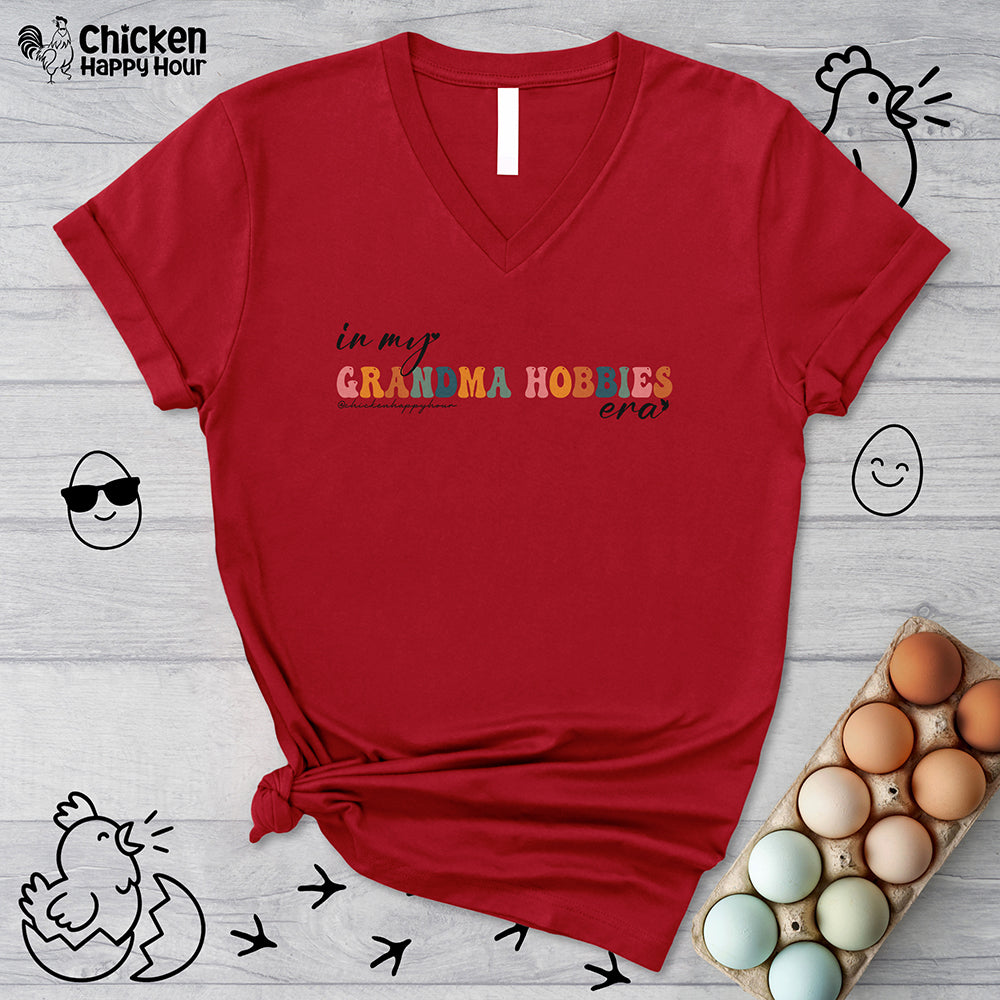 Grandma Hobbies V-Neck Tee