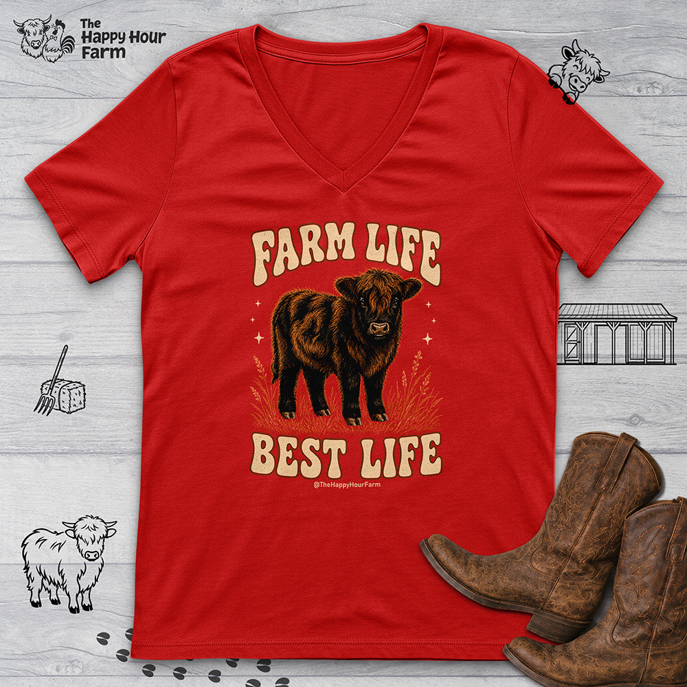 Farm Life Best Life V-Neck Tee