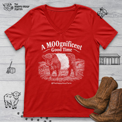 A MOOgnificent Good Time V-Neck Tee
