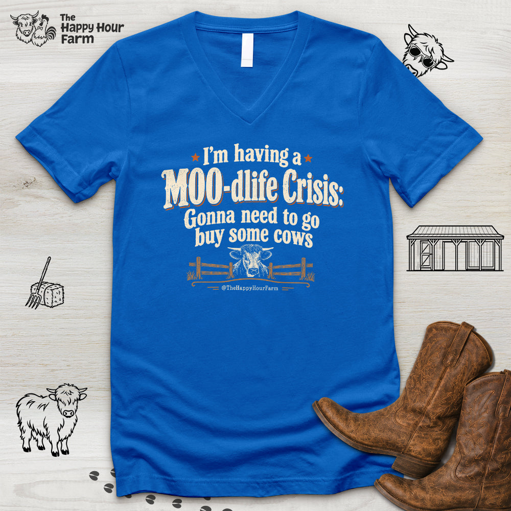 MOO-dlife Crisis V-Neck Tee