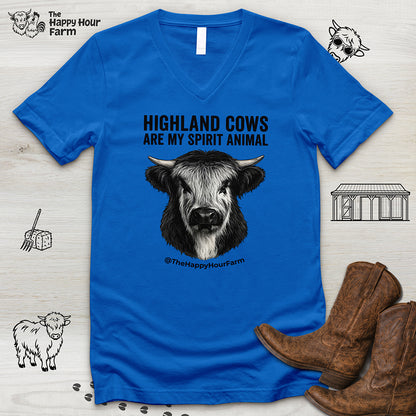 Highland Cows Are My Spirit Animal V-Neck Tee