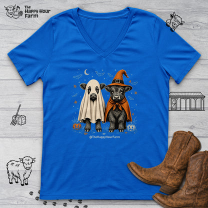 Halloween Cow V-Neck Tee