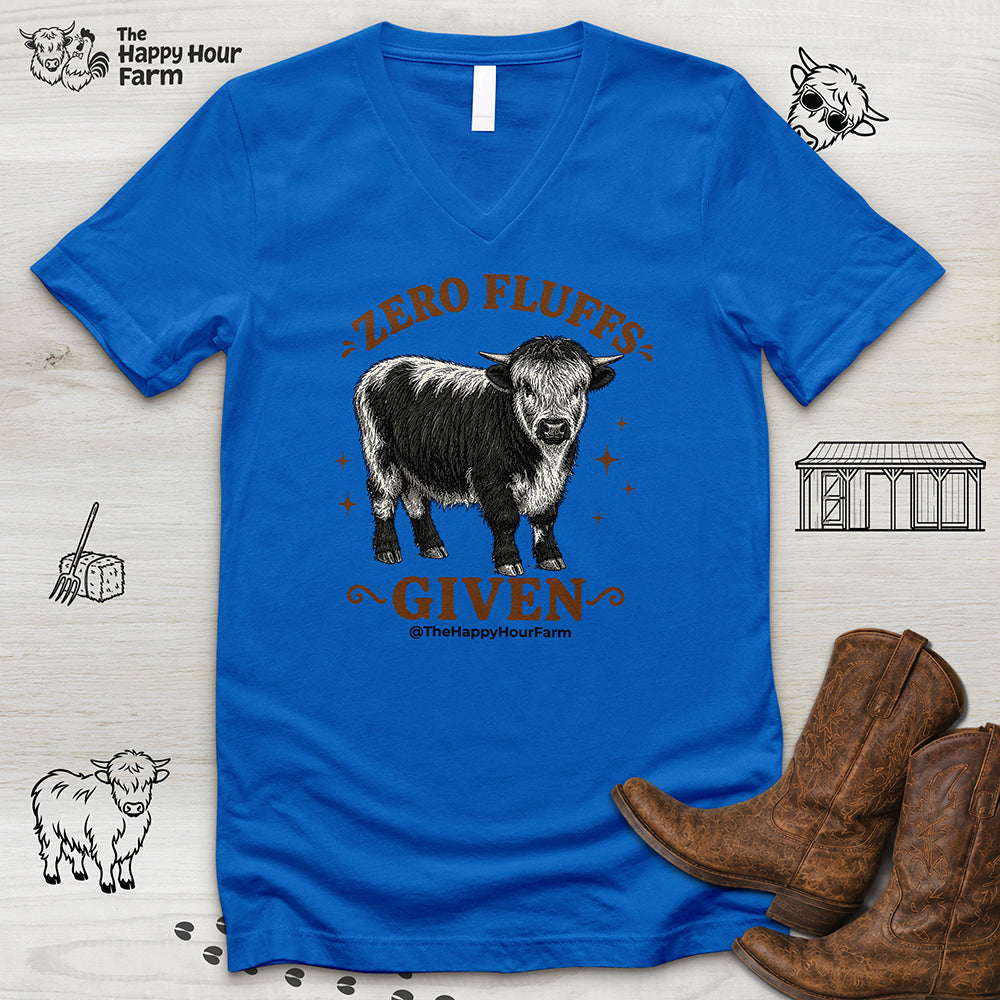 Zero Fluffs Given V-Neck Tee