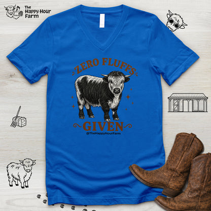 Zero Fluffs Given V-Neck Tee
