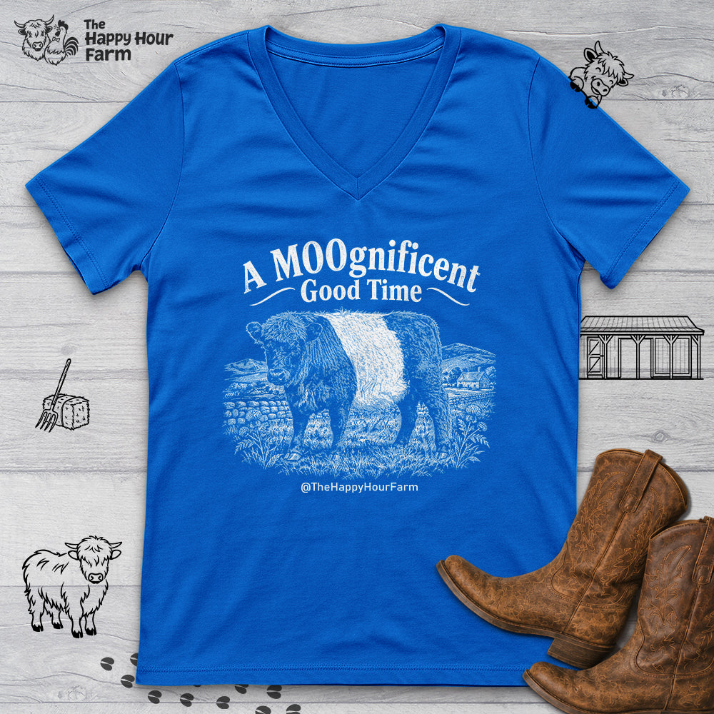 A MOOgnificent Good Time V-Neck Tee