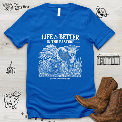 Life Is Better in the Pasture V-Neck Tee
