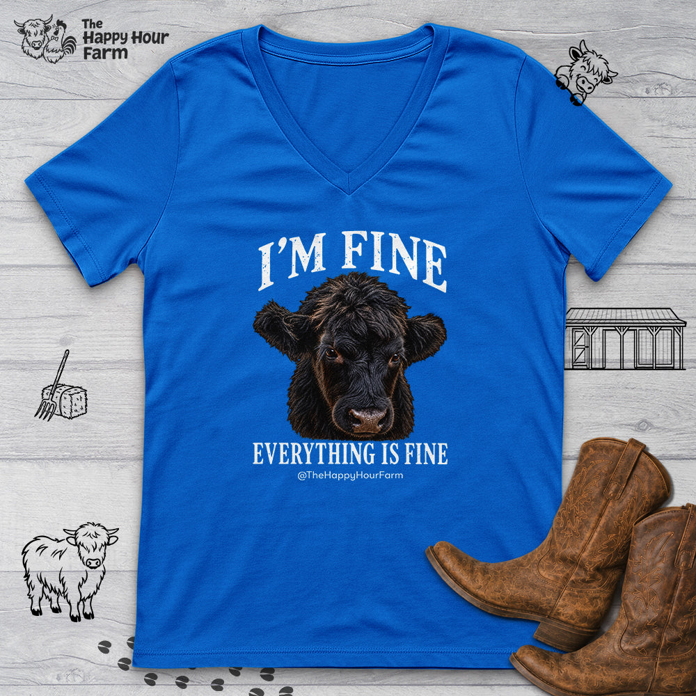 I'm Fine Everything Is Fine V-Neck Tee