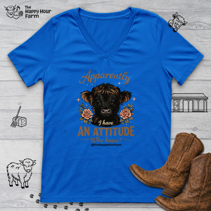 Apparently I Have an Attitude 2 V-Neck Tee