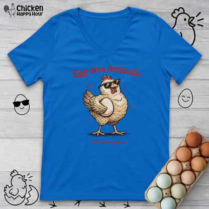 Egg-stra Attitude V-Neck Tee