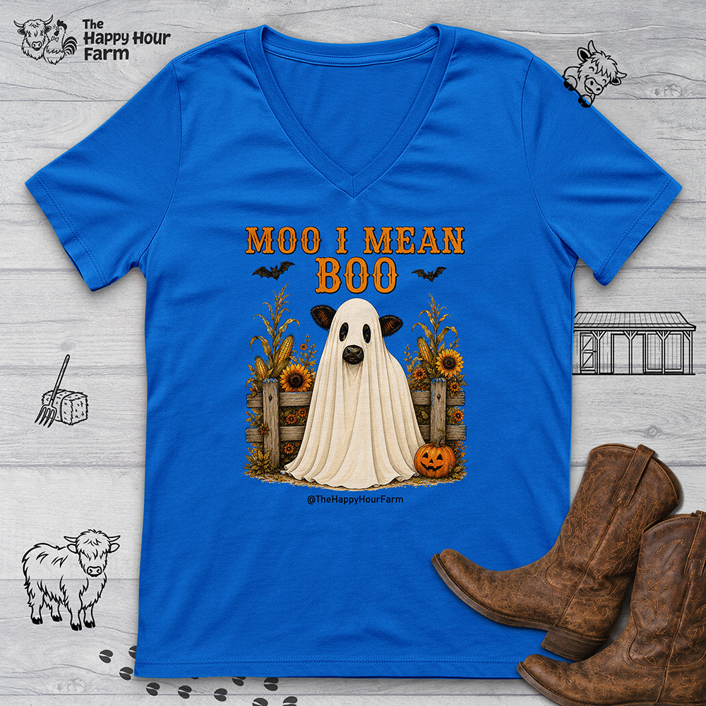 Moo I Mean Boo 2 V-Neck Tee