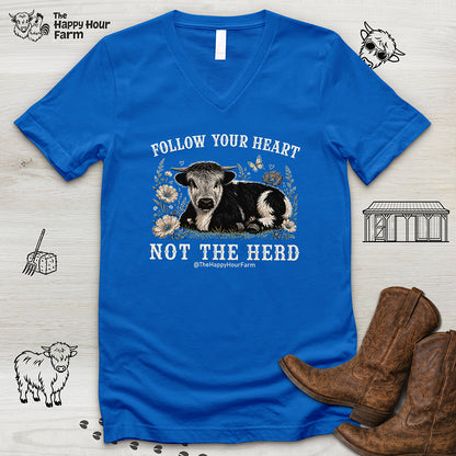 Follow Your Heart Not the Herd V-Neck Tee