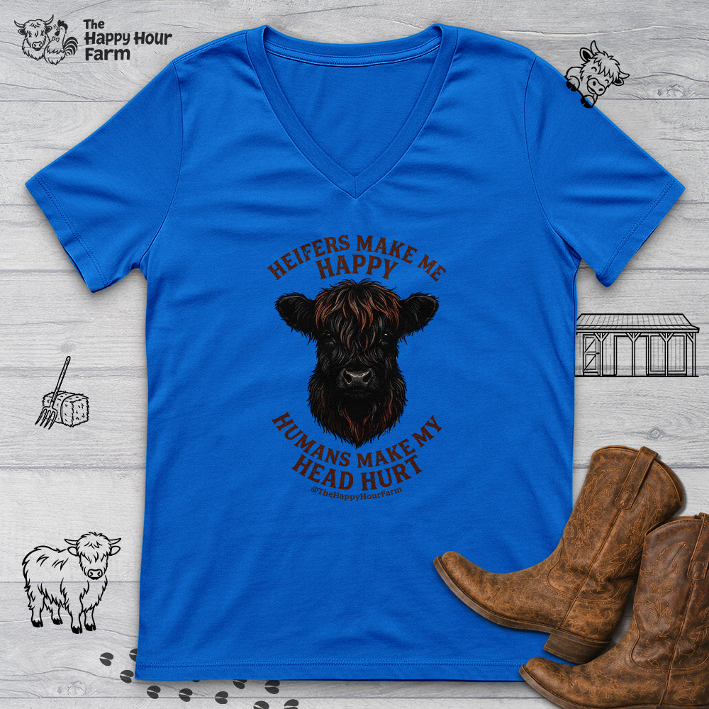 Heifer Маkе Me Happy V-Neck Tee