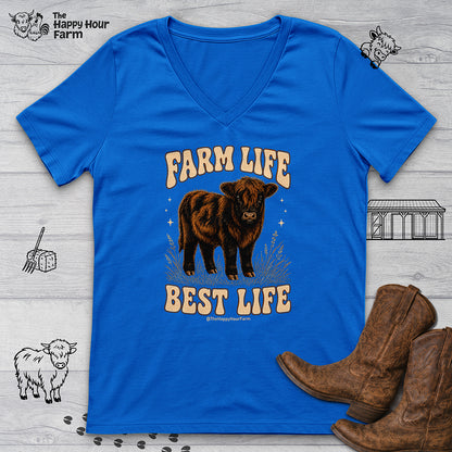 Farm Life Best Life V-Neck Tee