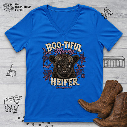 Bootiful Moody Heifer V-Neck Tee