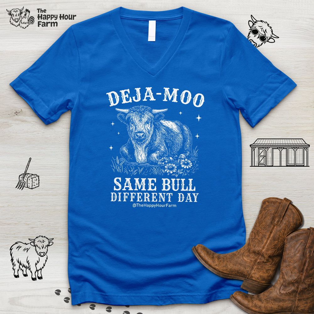 Deja-Moo V-Neck Tee