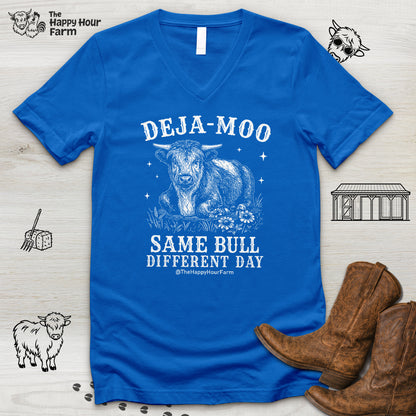 Deja-Moo V-Neck Tee