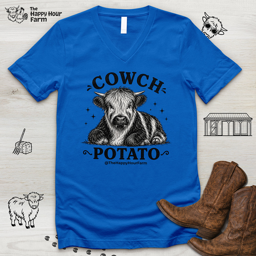 Cowch Potato V-Neck Tee