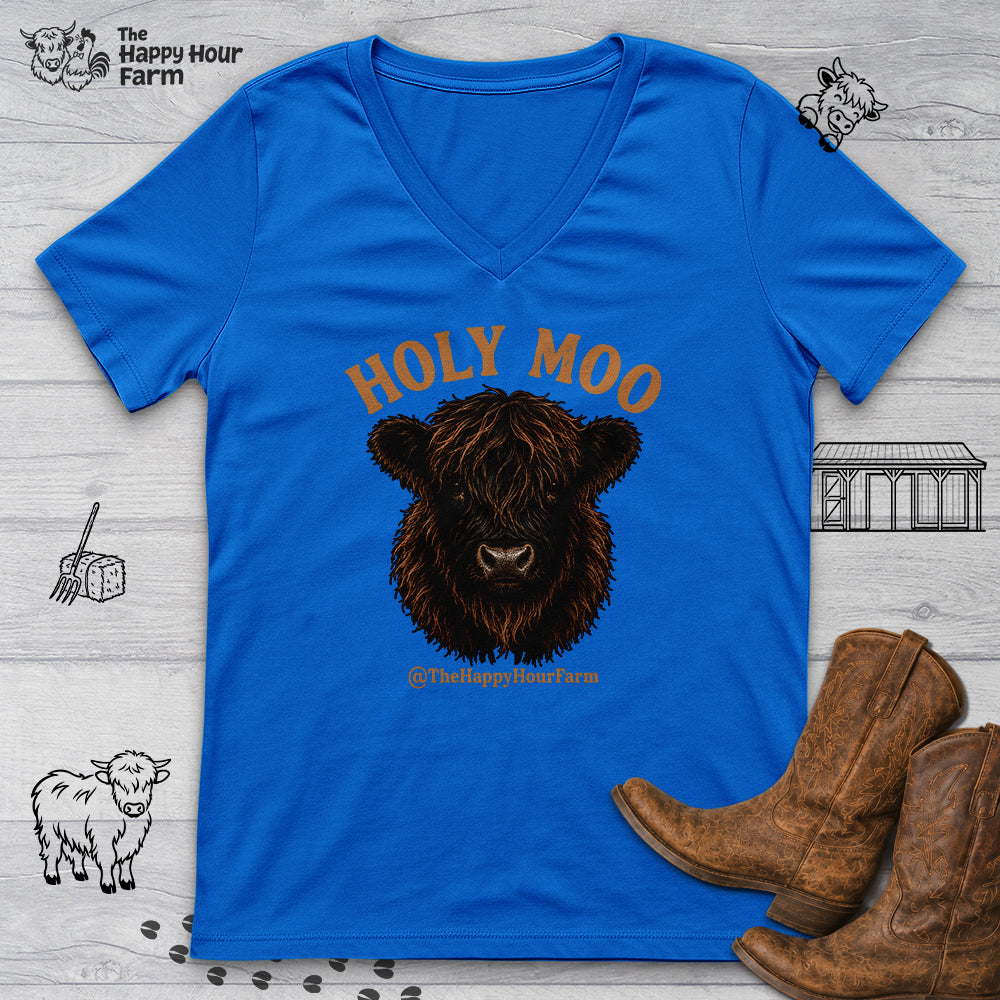 Holy Moo V-Neck Tee