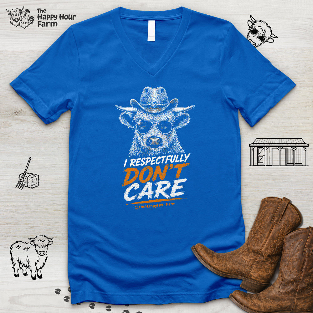 I Respectfully Don't Care V-Neck Tee