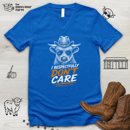 I Respectfully Don't Care V-Neck Tee