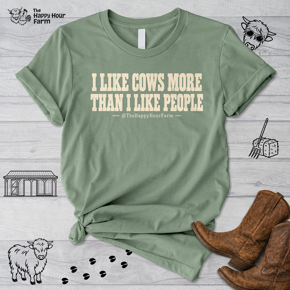 I Like Cows More Than People Unisex Tee