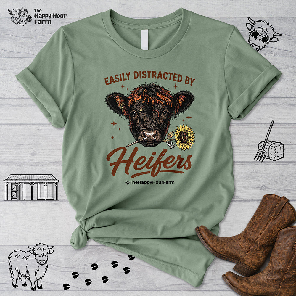 Easily Distracted by Heifer Unisex Tee