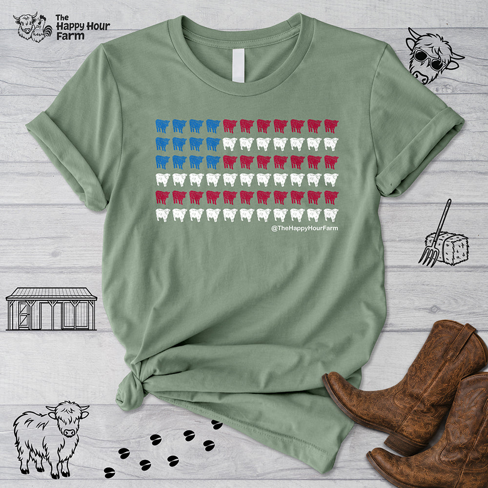 American Flag Cows Unisex Tee