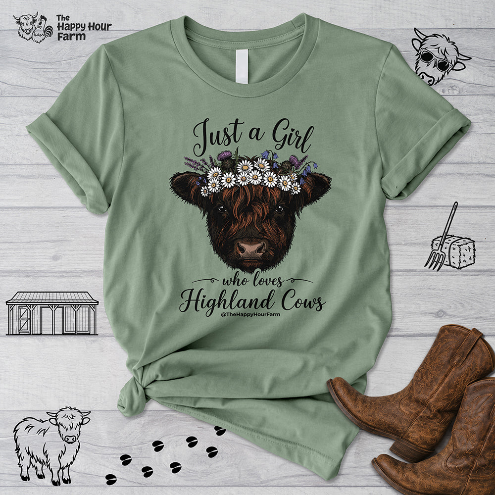 Just a Girl Who Love Highland Cow Unisex Tee