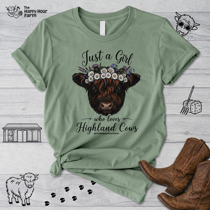 Just a Girl Who Love Highland Cow Unisex Tee
