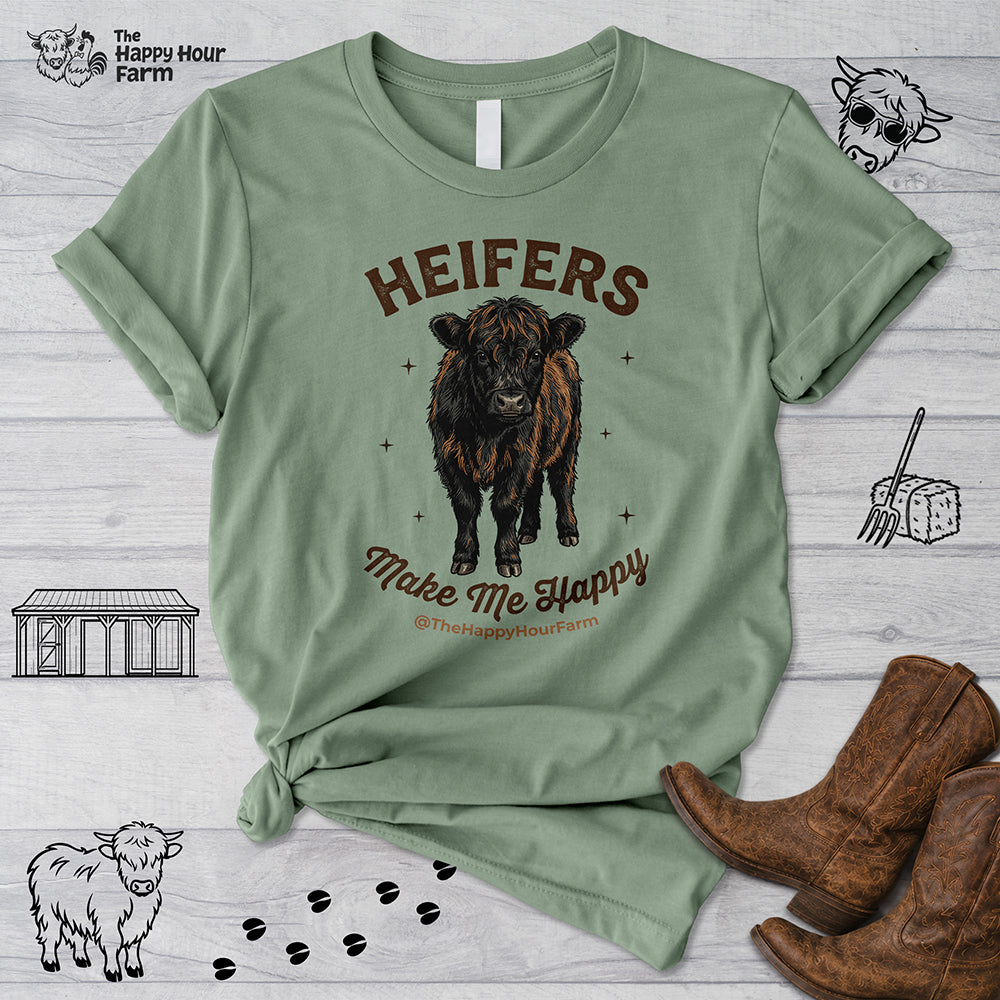 Heifers Make Me Happy Unisex Tee