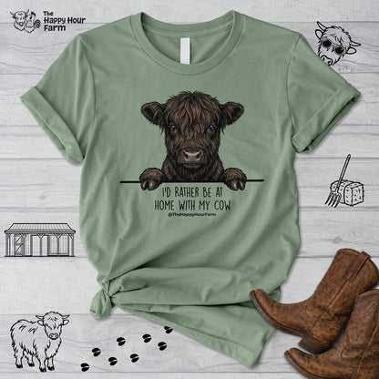 I'd Rather Be at Home With My Cow Unisex Tee