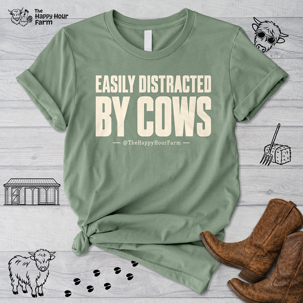 Easily Distracted by Cows Unisex Tee