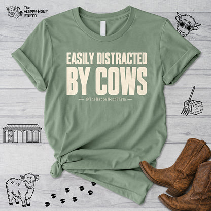 Easily Distracted by Cows Unisex Tee