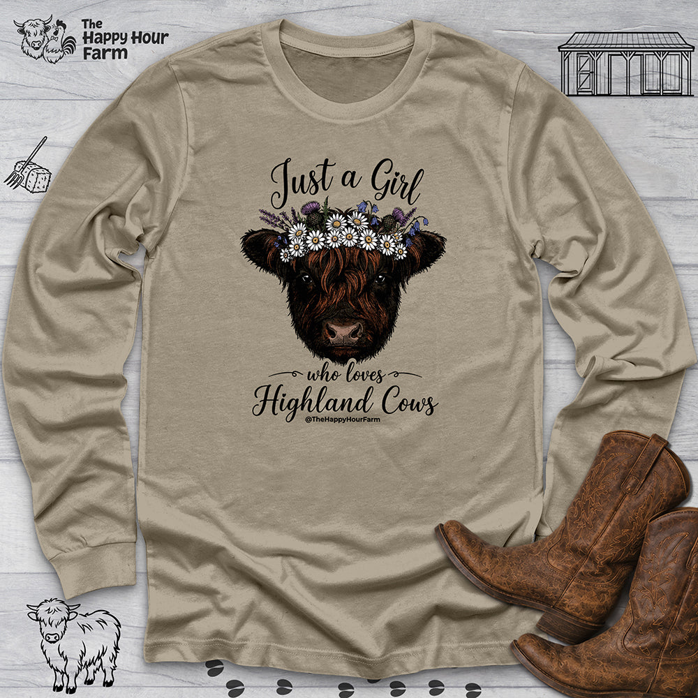 Just a Girl Who Love Highland Cow Long Sleeve