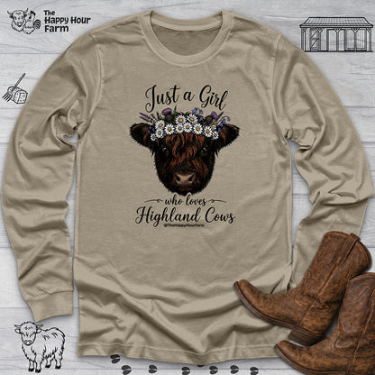 Just a Girl Who Love Highland Cow Long Sleeve