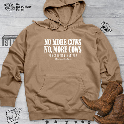 Punctuation Matters Cow Hooded Sweatshirt