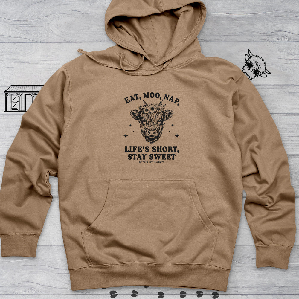 Eat, Moo, Nap Hooded Sweatshirt