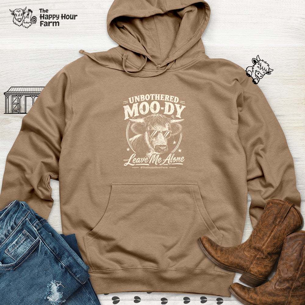 Unbothered Moo-Dy Leave Me Alone Hooded Sweatshirt