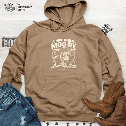 Unbothered Moo-Dy Leave Me Alone Hooded Sweatshirt