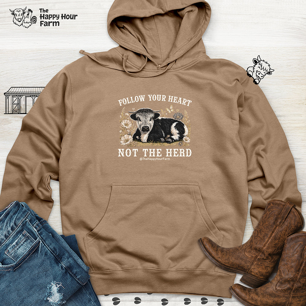 Follow Your Heart Not the Herd Hooded Sweatshirt